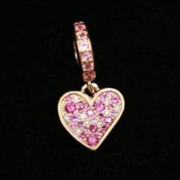 Pandora Pink Crystal Heart Bracelet Charm - Picture 2 of 5